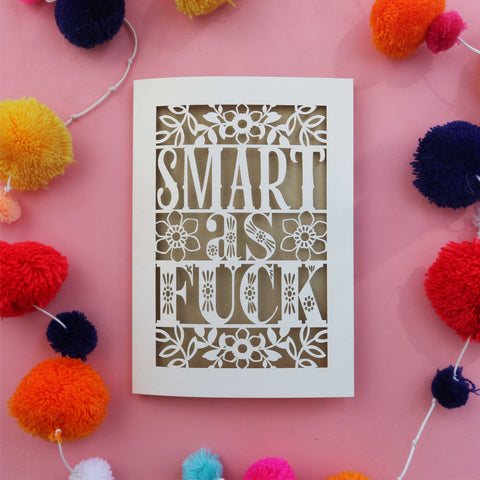 A laser cut funny congratulations card with swear words - A6 (small) / Gold Leaf