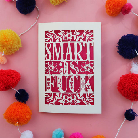 A cut out card for smart people - A6 (small) / Shocking Pink