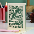 'Merry Christmas Love From' Snowflake Laser Cut Card