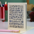 'Merry Christmas Love From' Snowflake Laser Cut Card