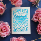 A personalised cut out card for Valentine's day