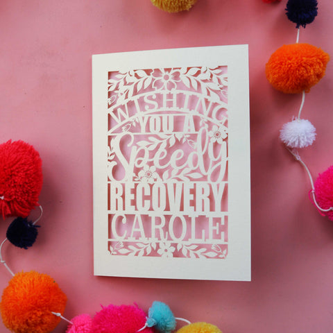 Wishing you a speedy recovery card from the UK - A6 / Candy Pink