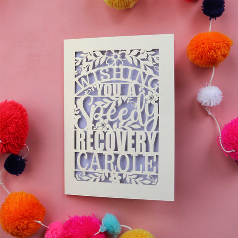 Get well soon recovery cards from UK - A6 / Lilac