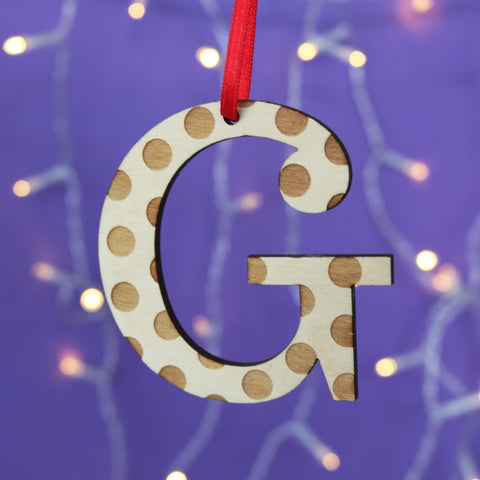 Small Spotty Letter Hanging Decoration