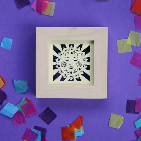 Small Square Framed Sunshine Papercut - 