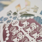 A close up detail of the cupcakes on cake stand design