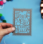 Tiny Thank You So Much Papercut Postcard Set of 10