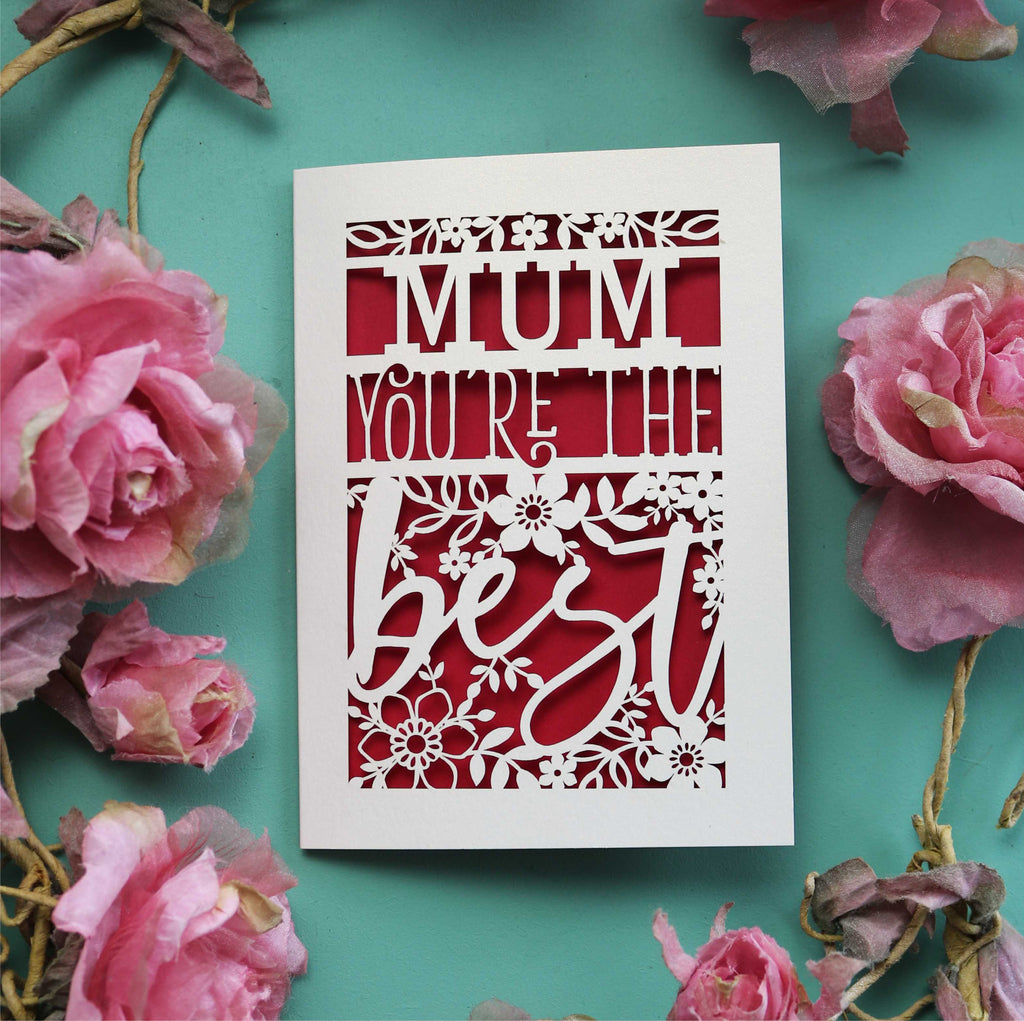 Personalised laser cut "You're the best" thank you day card