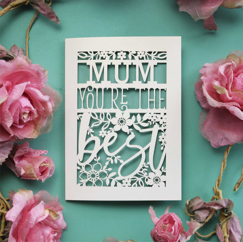 Personalised laser cut "You're the best" congratulations card - A6 (small) / Sage