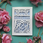 Personalised laser cut "You're the best" cut out card