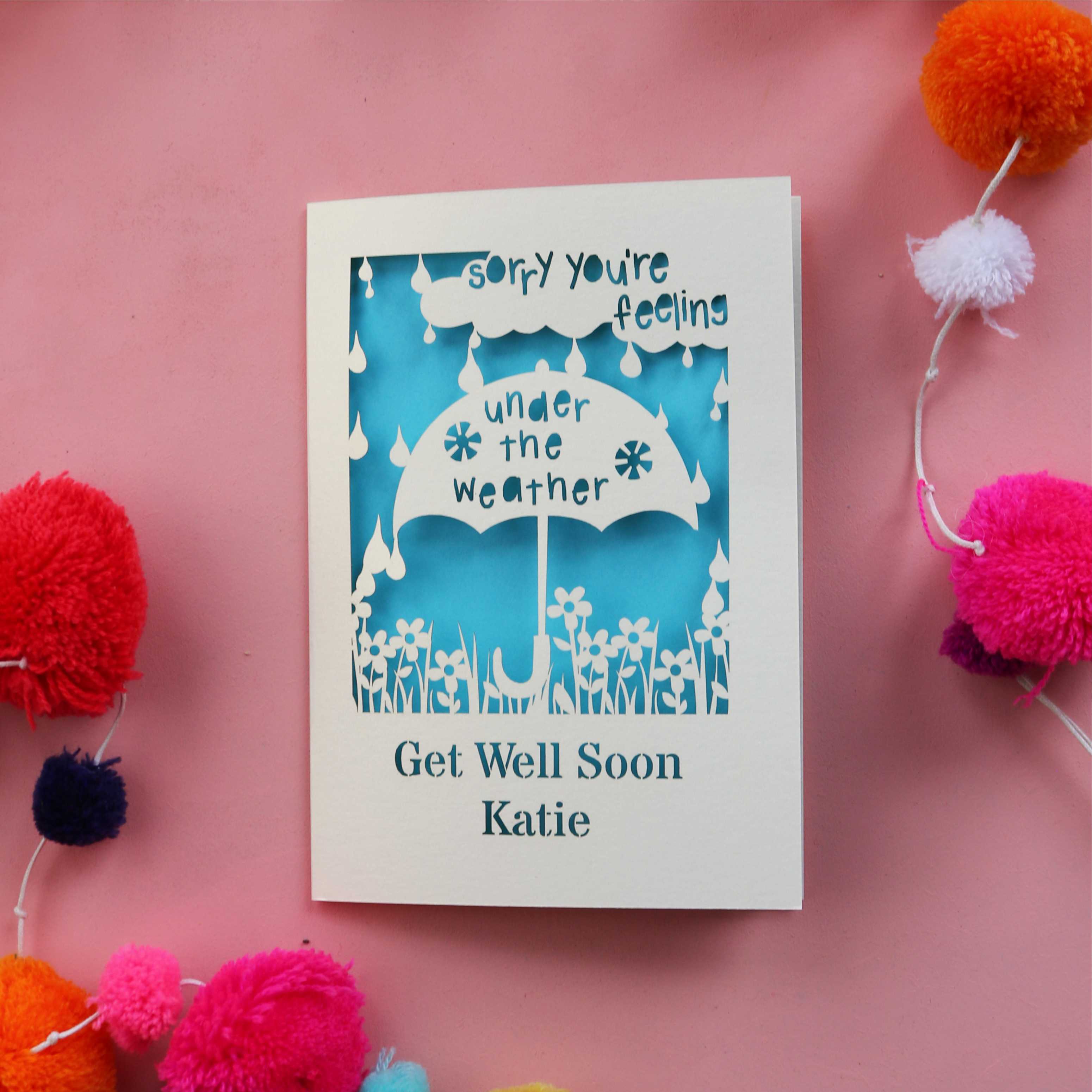 Personalised get well soon card for family