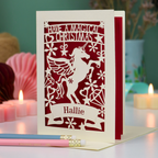 Personalised Papercut Unicorn Christmas Card