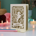 Personalised Papercut Unicorn Christmas Card