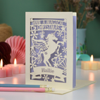 Personalised Papercut Unicorn Christmas Card