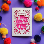 A paper cut Valentine's day card