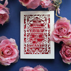  A personalised laser cut valentines card