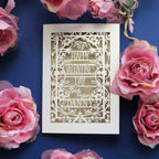 A personalised cut out Valentines card