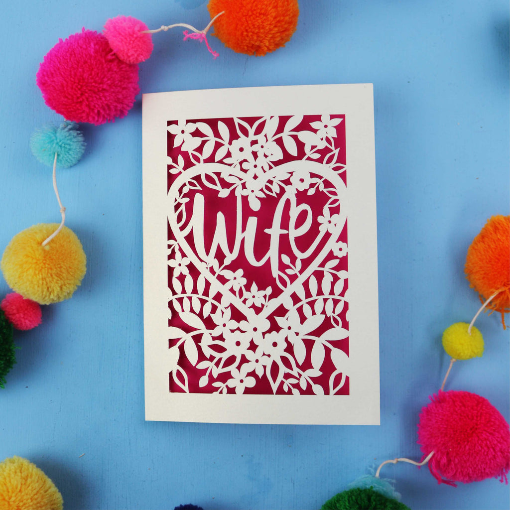 Papercut Wife Card