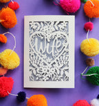 A cut out valentine card