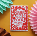 Decorative Christmas card with 'It's the most wonderful time of the year'