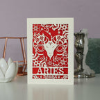 Aries Papercut Birthday Card