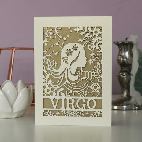 Virgo Papercut Birthday Card
