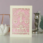 Libra Papercut Birthday Card