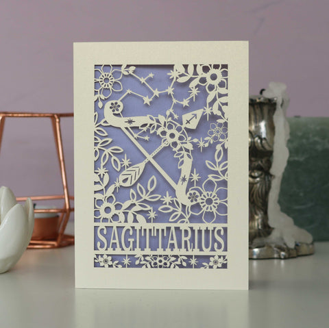 Sagittarius Papercut Birthday Card