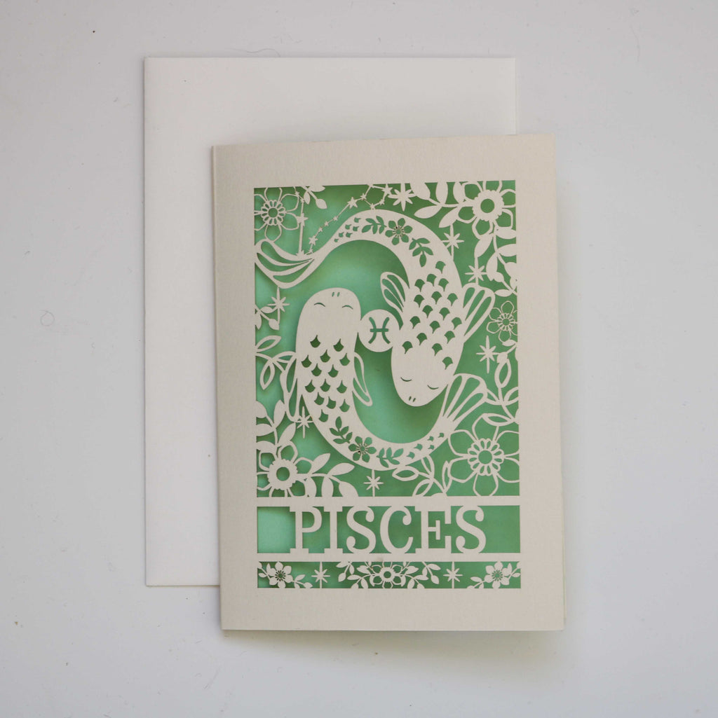 Pisces Papercut Birthday Card