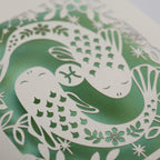 Pisces Papercut Birthday Card