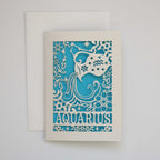 Aquarius Papercut Birthday Card