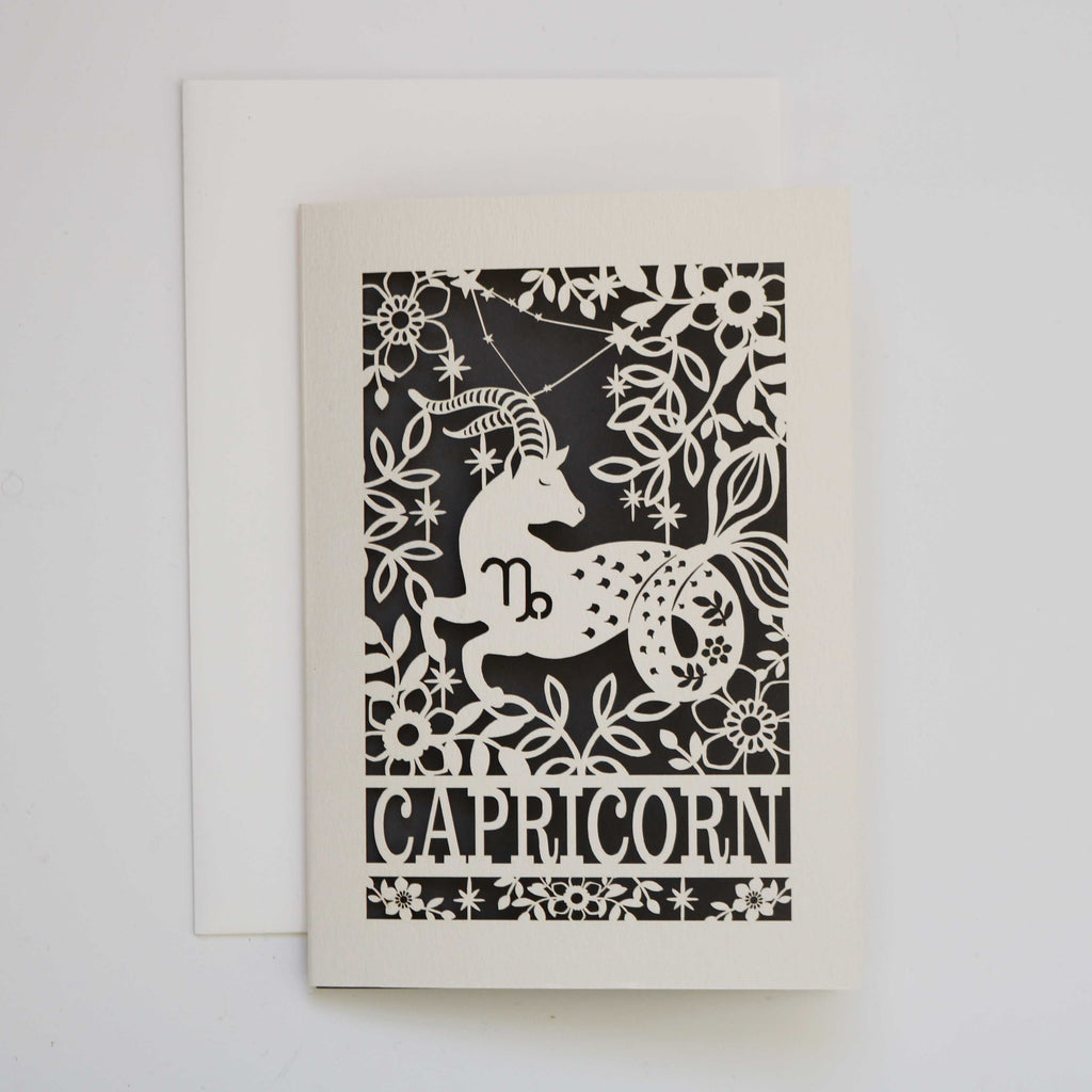 Capricorn Papercut Birthday Card