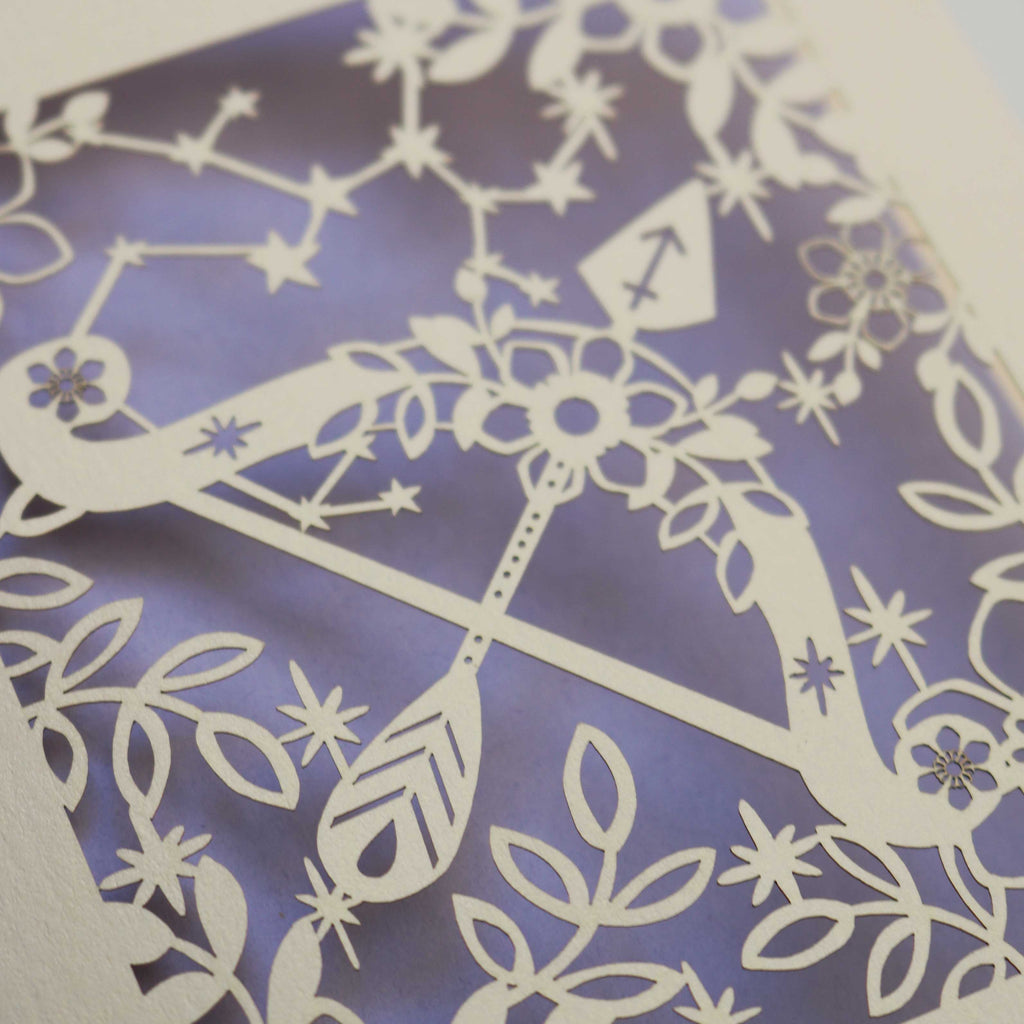 Sagittarius Papercut Birthday Card