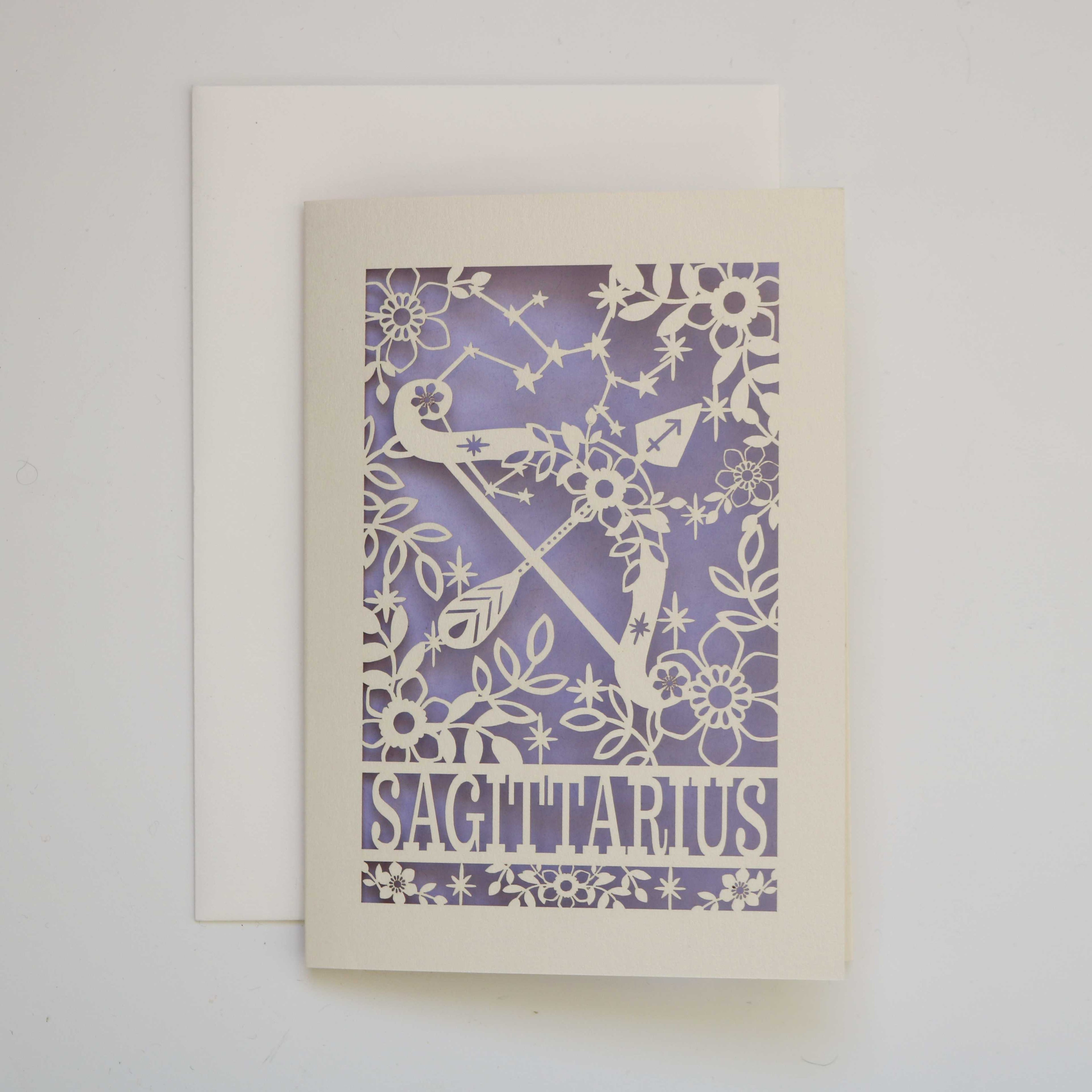 Sagittarius Papercut Birthday Card