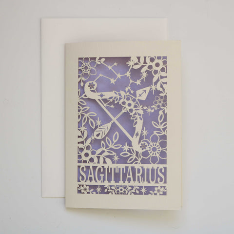 Sagittarius Papercut Birthday Card - 