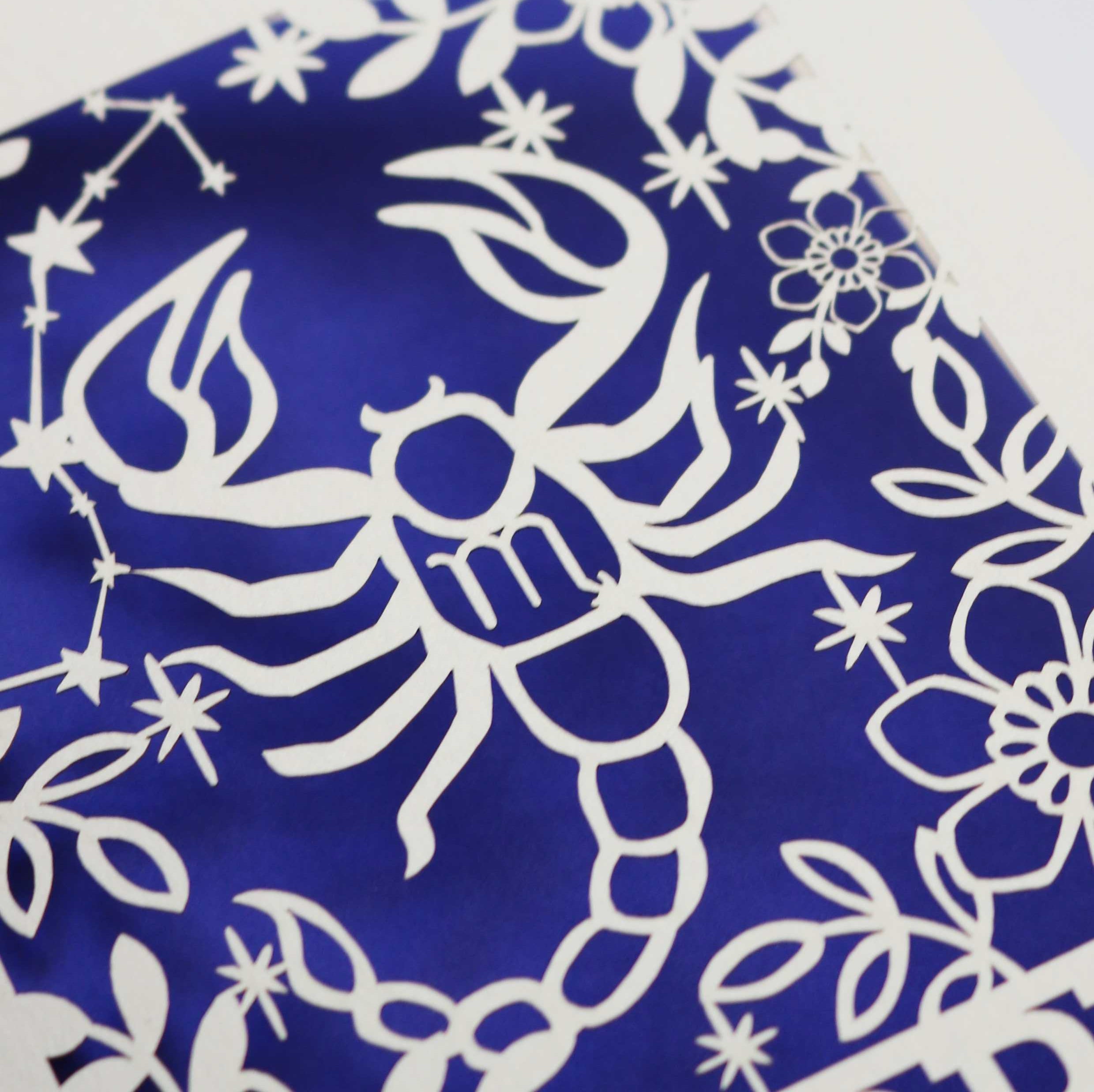 Scorpio Papercut Birthday Card