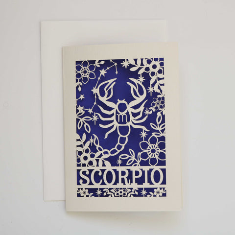 Scorpio Papercut Birthday Card - 