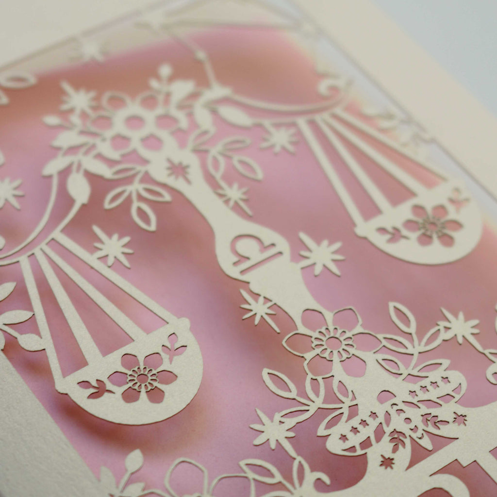 Libra Papercut Birthday Card