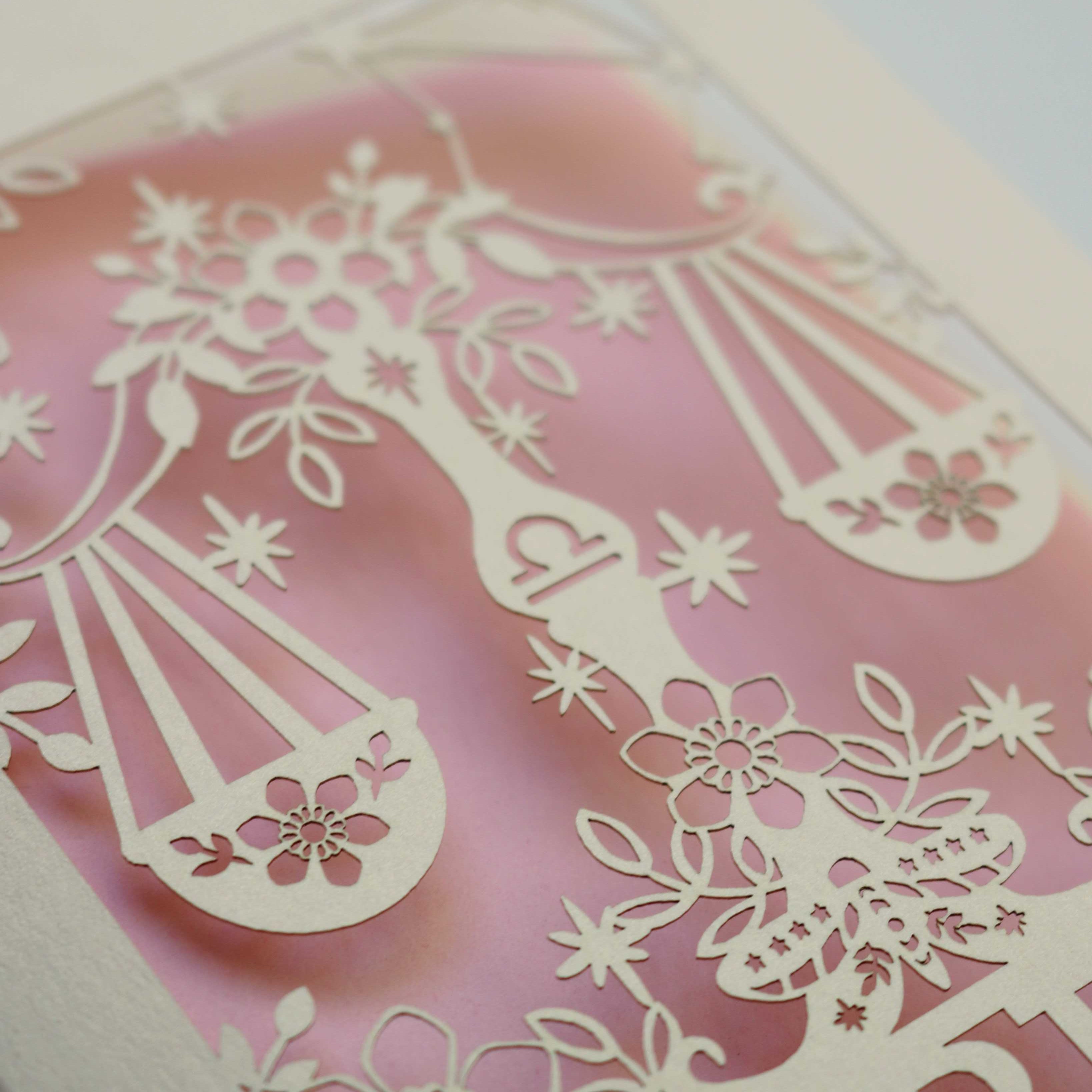 Libra Papercut Birthday Card