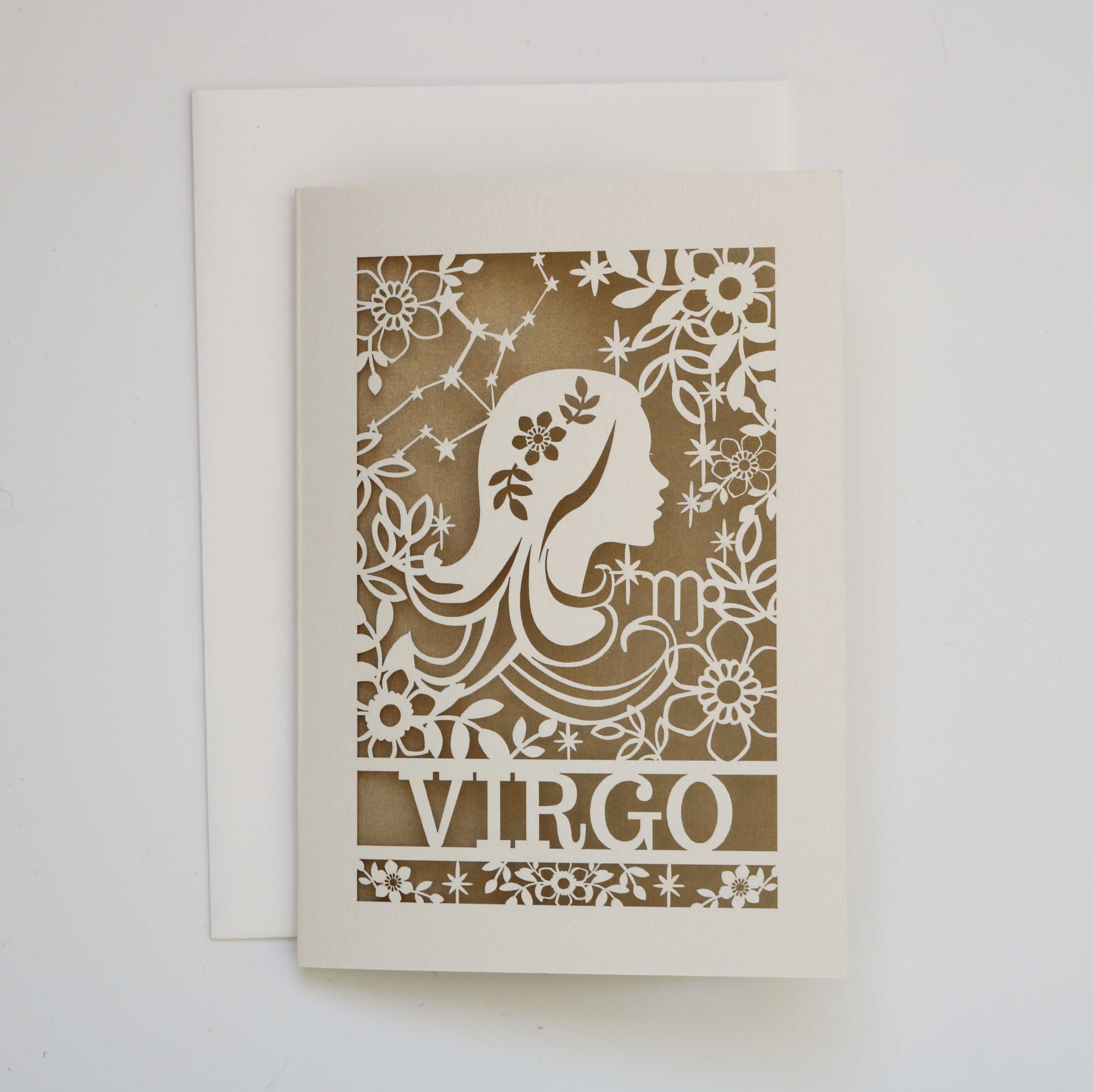 Virgo Papercut Birthday Card