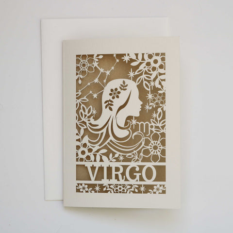 Virgo Papercut Birthday Card - 