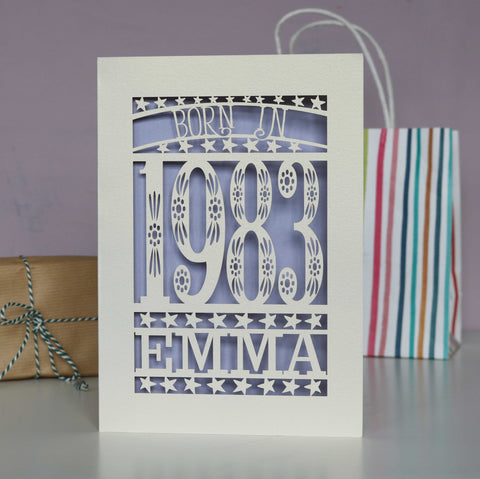 Born In 1983 Birthday Card A5 - Lilac