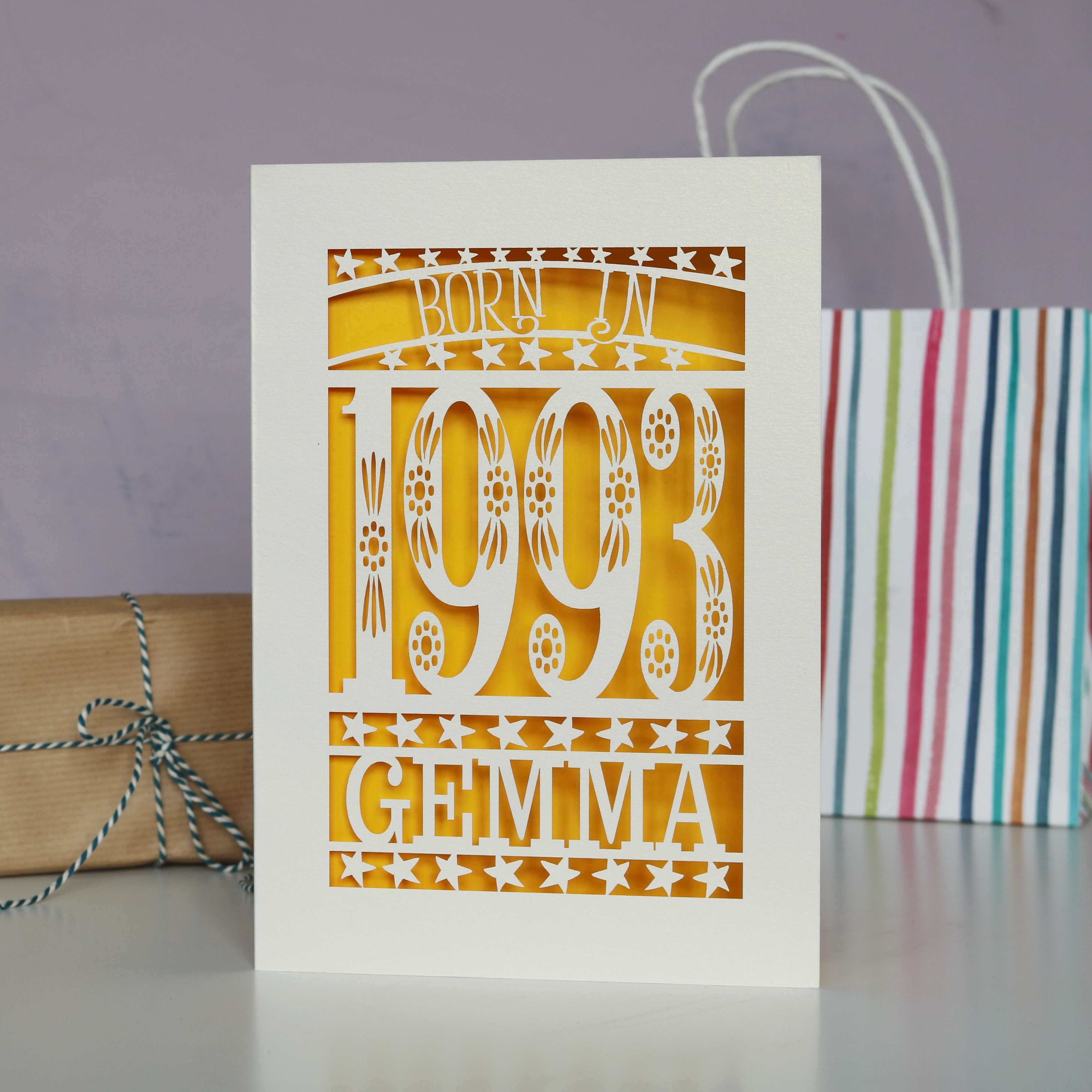 Born In 1993 30th Birthday Card A5