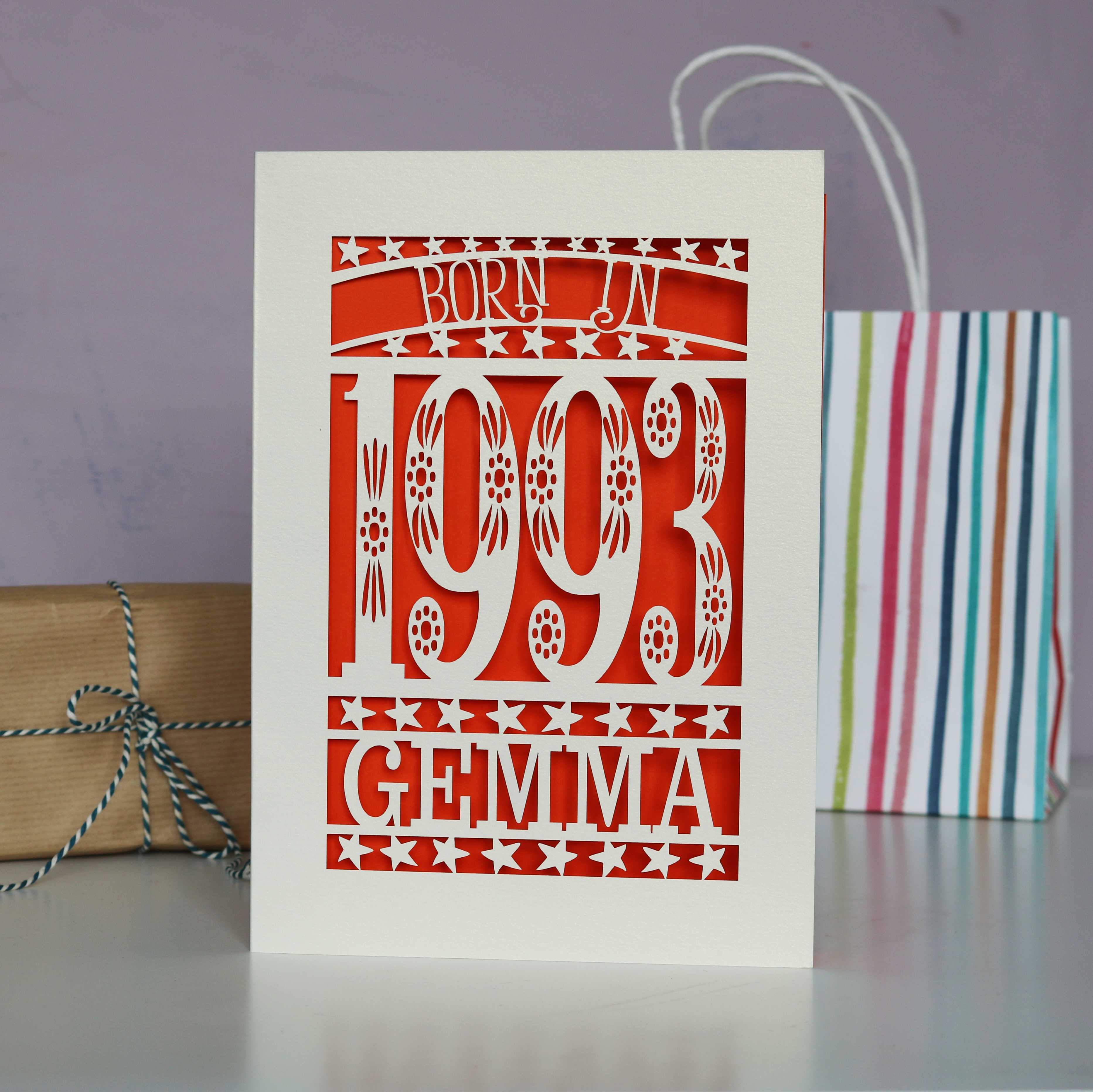 Born In 1993 30th Birthday Card A5