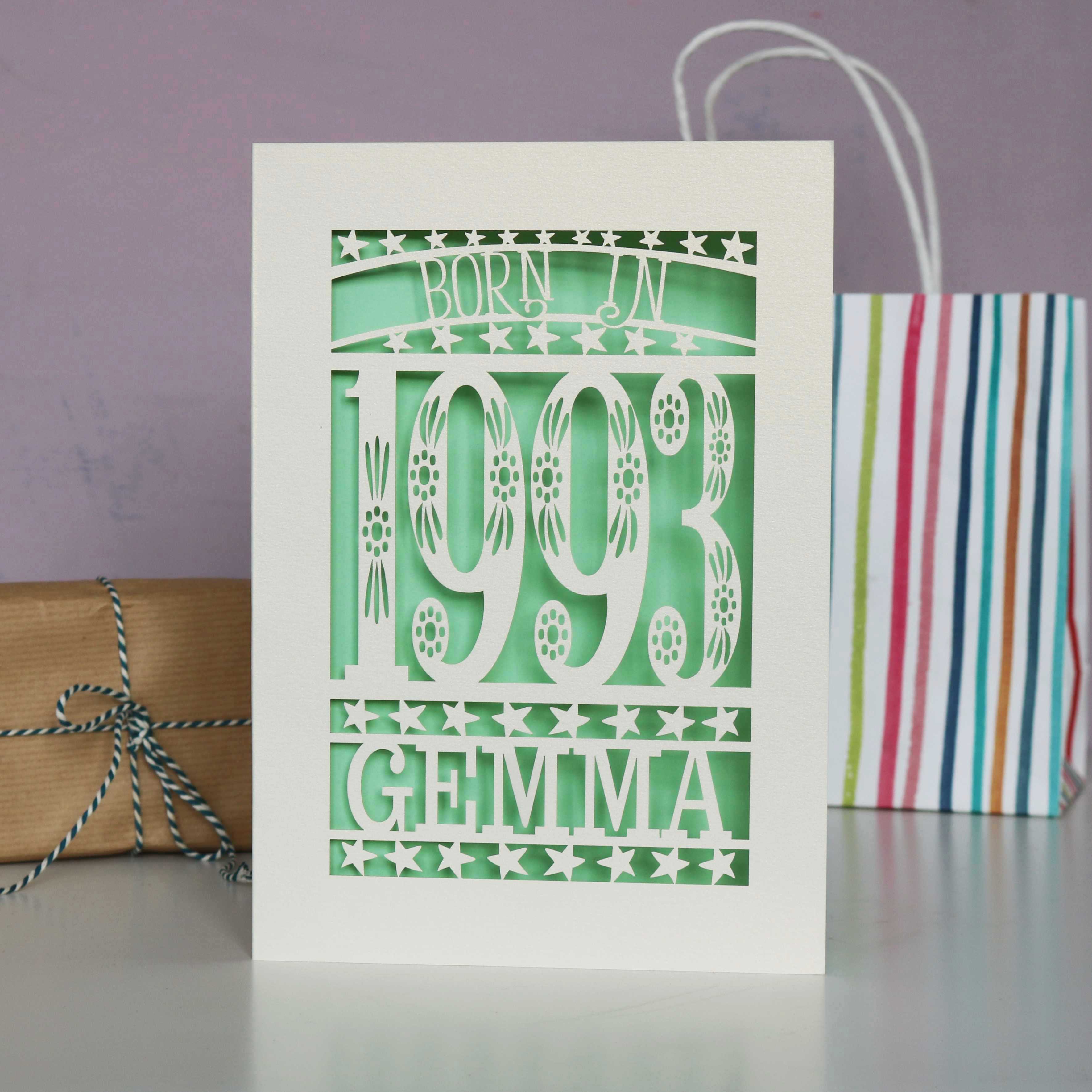 Born In 1993 30th Birthday Card A5