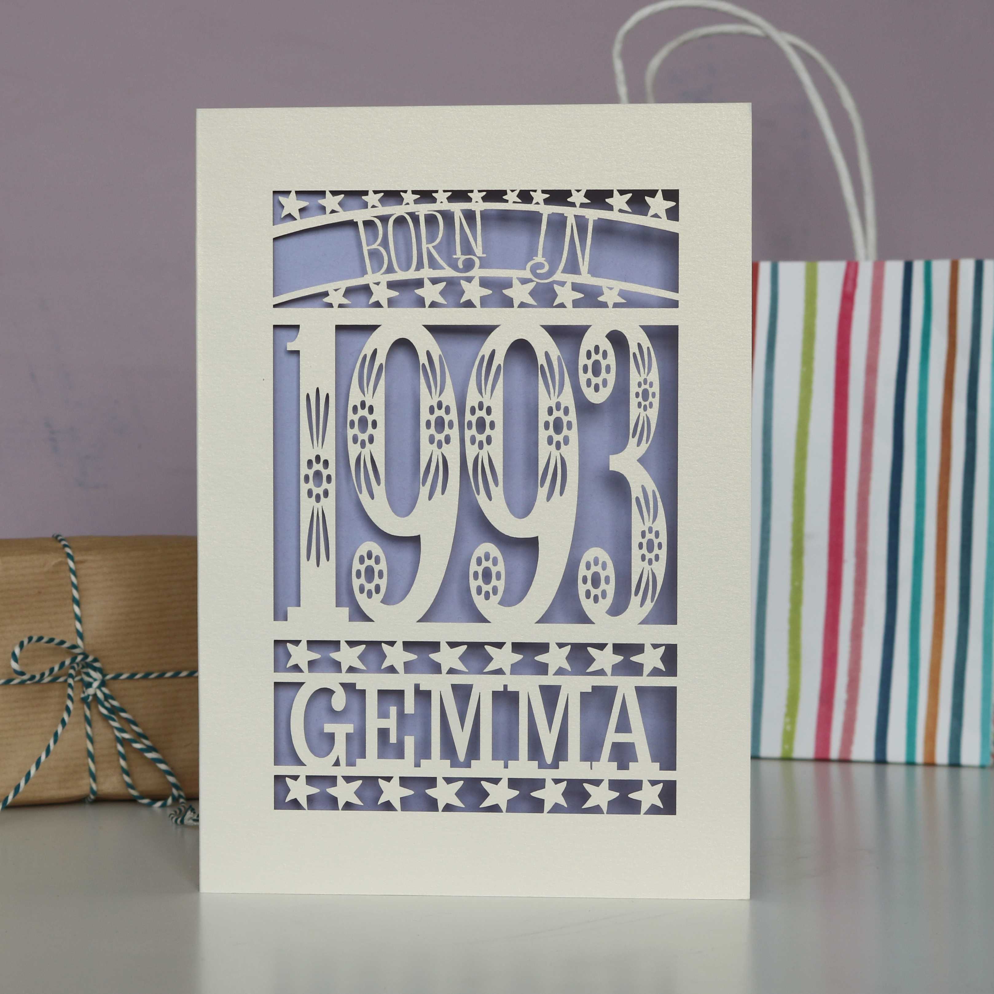Born In 1993 30th Birthday Card A5