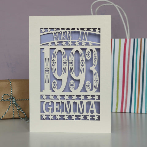 Born In 1993 30th Birthday Card A5 - Lilac