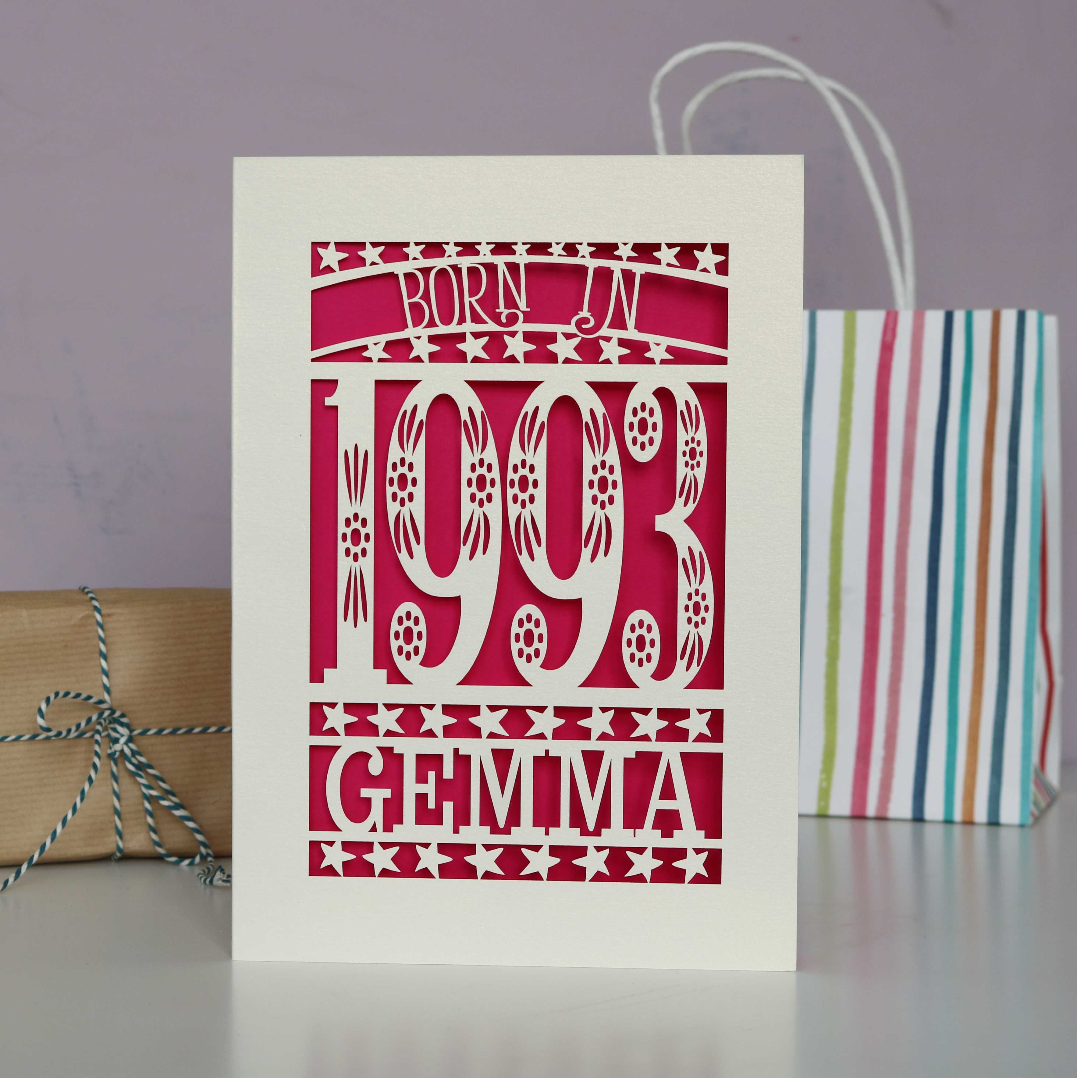 Born In 1993 30th Birthday Card A5
