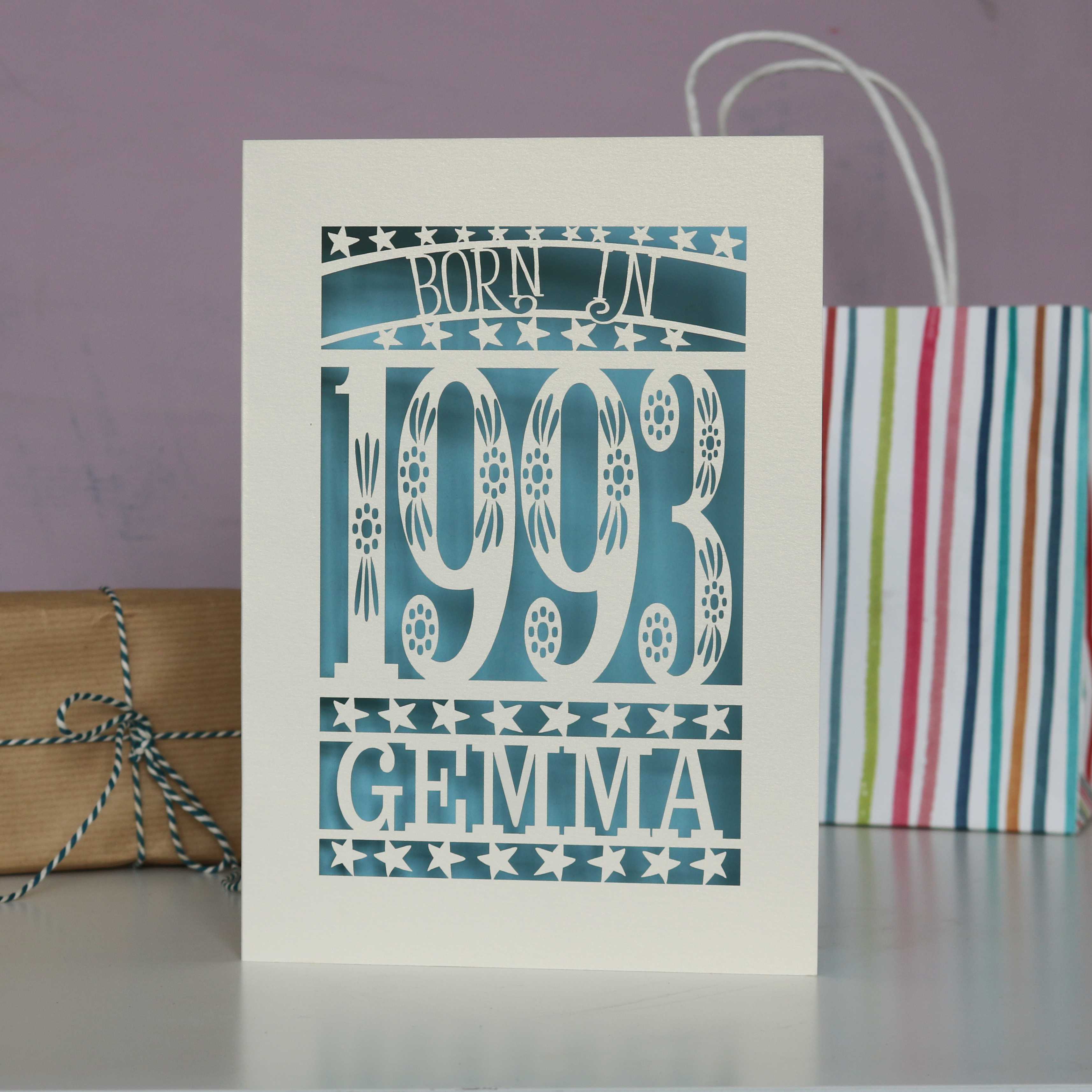 Born In 1993 30th Birthday Card A5
