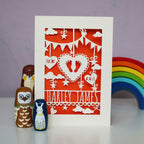 Personalised Papercut Baby Feet Card